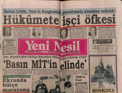 Yeni Nesil Gazetesi 12 Aralık 1989 - Hükümete İşçi Öfkesi,Basın Mitin Elinde GZ55682 - 1