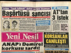 Yeni Nesil Gazetesi 12 Nisan 1988 - İktidar Yasak Kalkmalı Derken Ağırlığını Koyamıyor Başörtüsü Sancısı GZ61420 - 2