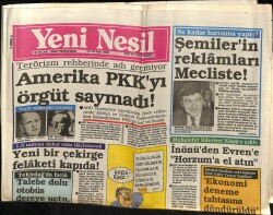 Yeni Nesil Gazetesi 12 Ocak 1989 - Amerika PKKyı Örgüt Saymadı GZ62911 - 1