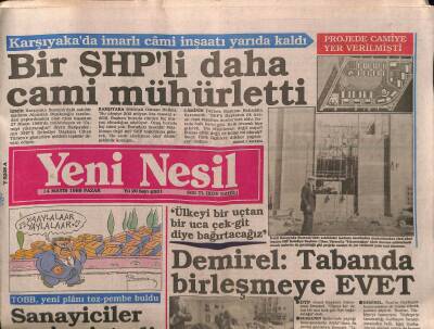 Yeni Nesil Gazetesi 14 Mayıs 1989 - Bir SHPli Daha Cami Mühürletti GZ87395 - 1