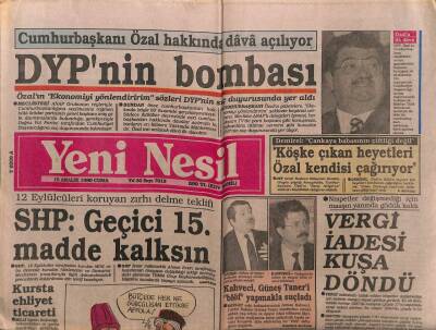 Yeni Nesil Gazetesi 15 Aralık 1989 - Turgut Özal Hakkında Dava Açılıyor GZ55660 - 1