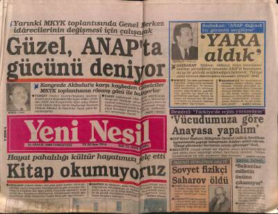 Yeni Nesil Gazetesi 16 Aralık 1989 - Sovyet Fizikçi Saharov Öldü GZ55696 - 1