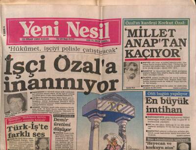 Yeni Nesil Gazetesi 16 Nisan 1989 - TEK İşçisi de Direnişe Geçti GZ83787 - 1