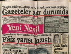 Yeni Nesil Gazetesi 18 Temmuz 1989 - Özal Fazla Gazete Okumayın GZ62928 - 1