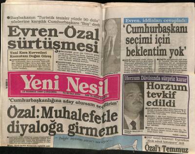 Yeni Nesil Gazetesi 19 Temmuz 1989 - Horzum Davasında Sürpriz Karar GZ62929 - 1