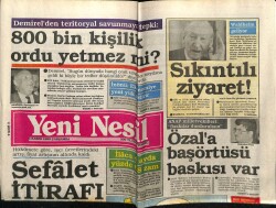 Yeni Nesil Gazetesi 2 Kasım 1988 - Özala Başörtüsü Baskısı Var GZ61467 - 1