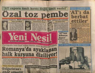 Yeni Nesil Gazetesi 20 Aralık 1989 - Romanyada Ayaklanan Halk Kurşuna Diziliyor GZ97543 - 1