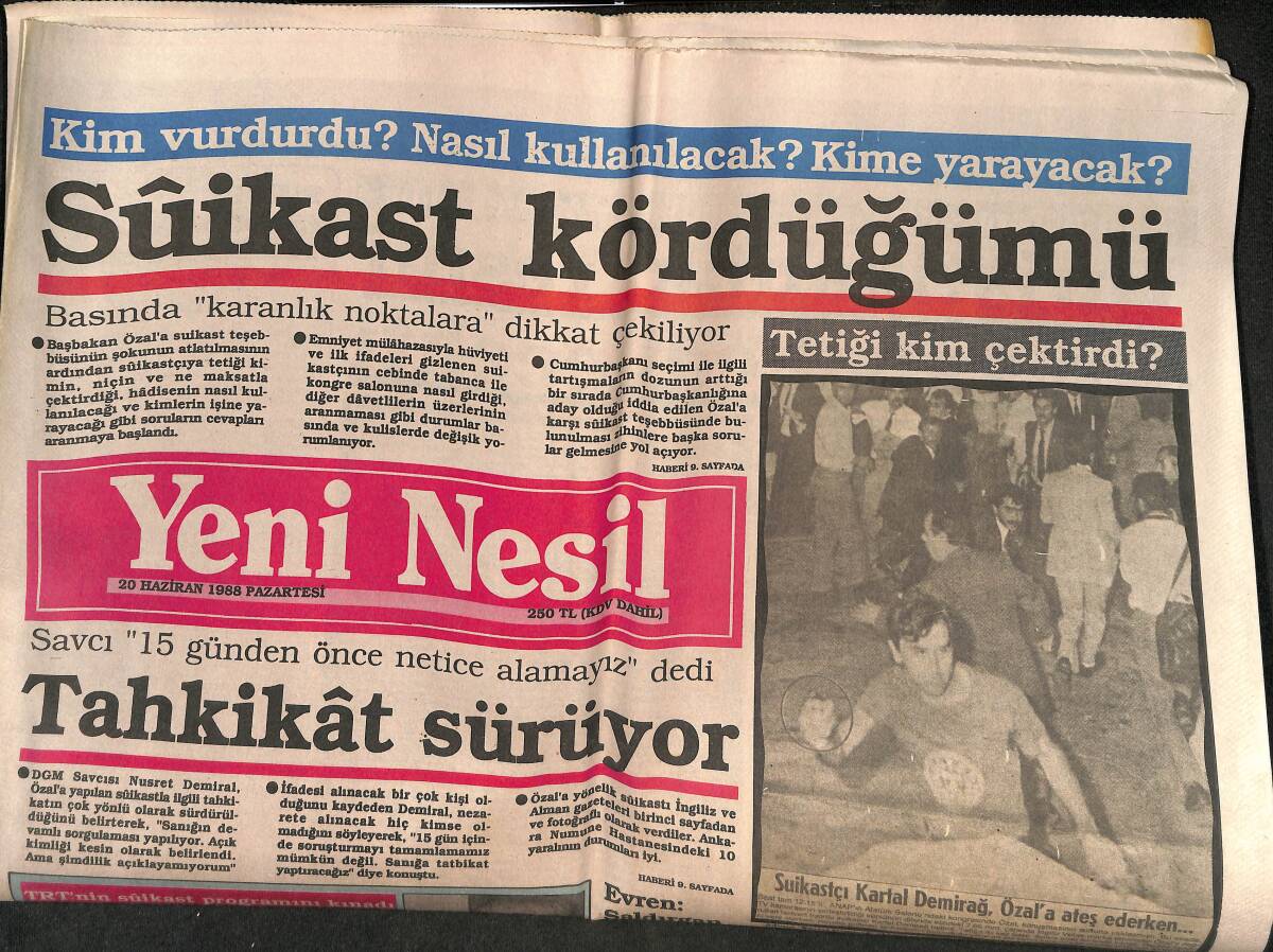 Yeni Nesil Gazetesi 20 Haziran 1988 - TRT'ye Yeter Artık - Hayali İhracatçı Kavgası GZ152031 - 1