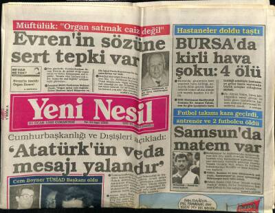 Yeni Nesil Gazetesi 21 Ocak 1989 - Futbol Takımı Kaza Geçirdi Antrenör Ve 2 Futbolcu Öldü GZ61424 - 2