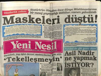 Yeni Nesil Gazetesi 22 Ocak 1989 - Dindarlık Yalanı Maskeleri Düştü GZ61461 - 2