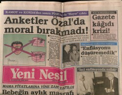 Yeni Nesil Gazetesi 23 Ağustos 1988 - Anketler Özalda Moral Bırakmadı ! GZ62921 - 1