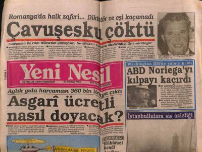 Yeni Nesil Gazetesi 23 Aralık 1989 - Asgari Ücretli Nasıl Doyacak GZ55678 - 1