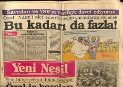 Yeni Nesil Gazetesi 23 Eylül 1988 - Özal İç Borçları Tehir Ettiriyor GZ61475 - 1