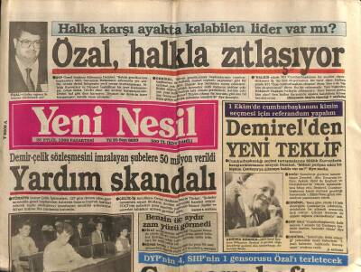 Yeni Nesil Gazetesi 25 Eylül 1989 - Demir-Çelik Sözleşmesini İmzalayan Şubelere 50 Milyon Verildi GZ80783 - 1
