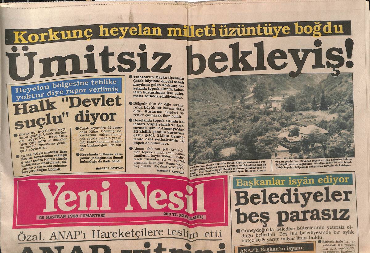 Yeni Nesil Gazetesi 25 Haziran 1988 - Mikuliç İstanbul'a Hayran Kaldı - ANAP Vitrini MHP'lileşti ! GZ147138 - 1