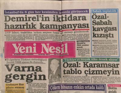 Yeni Nesil Gazetesi 25 Mayıs 1989 - Demirelin İktidara Hazırlık Kampanyası GZ61421 - 1