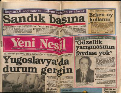 Yeni Nesil Gazetesi 26 Mart 1989 - Piyer Loti Yıkılıyor GZ62927 - 2