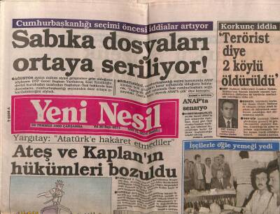 Yeni Nesil Gazetesi 26 Temmuz 1989 - Bünyamin Ateş Ve Mustafa Kaplanın Hükümleri Bozuluyor GZ55692 - 1