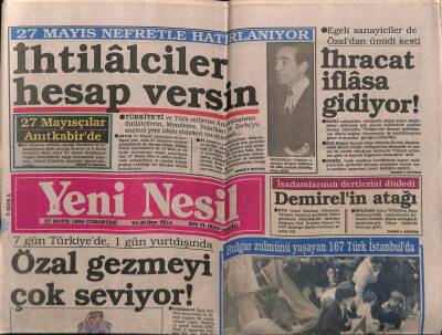 Yeni Nesil Gazetesi 27 Mayıs 1989 - İhtilalciler Hesap Versin GZ55703 - 1