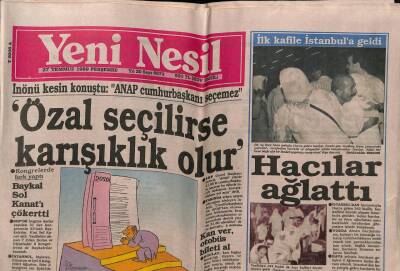 Yeni Nesil Gazetesi 27 Temmuz 1989 - Özal Seçilirse Karışıklık Olur GZ55702 - 1