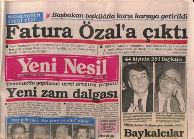 Yeni Nesil Gazetesi 28 Haziran 1988 - THK Uçağı Samsuna Boş Gidip Geldi GZ83774 - 1