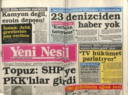 Yeni Nesil Gazetesi 28 Kasım 1988 - Topuz SHPye PKKlılar Girdi GZ61478 - 1