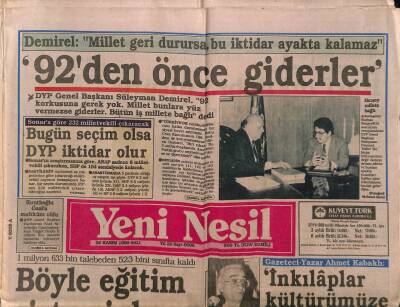 Yeni Nesil Gazetesi 28 Kasım 1989 - Boeing Havada İnfilak Etti , 107 Yolcu Öldü GZ83777 - 1