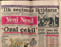 Yeni Nesil Gazetesi 28 Mart 1989 - DYP , Tam Bir Zafer Kazandı GZ62925 - 1