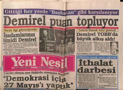 Yeni Nesil Gazetesi 28 Mayıs 1989 - Benazir Butto,Müslüman Olmaktan Gurur Duyuyorum GZ55704 - 1