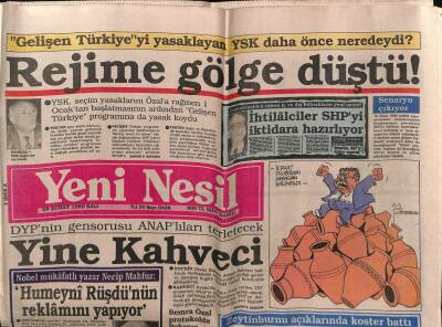 Yeni Nesil Gazetesi 28 Şubat 1989 - Şeytanca Ayetler Kitabı Türkiyeye Sokulacakmı, Diyanet Sessiz GZ55675 - 1