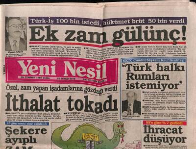 Yeni Nesil Gazetesi 28 Temmuz 1989 - Rauf Denktaş,Türk Halkı Rumları İstemiyor GZ55699 - 1