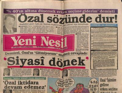 Yeni Nesil Gazetesi 29 Mart 1989 - Sendikalar Erken Seçim İstiyor GZ62922 - 1