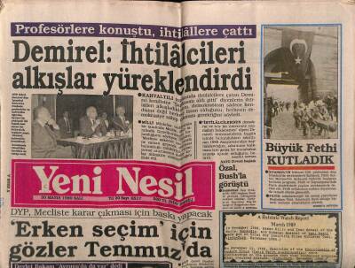 Yeni Nesil Gazetesi 30 Mayıs 1989 - Süleyman Demirel,İhtilalcileri Alkışlar Yüreklendirdi GZ55705 - 1
