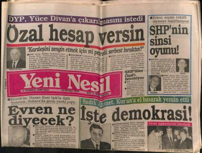 Yeni Nesil Gazetesi 4 Temmuz 1989 -Dalana Disiplin Yolu GZ80774 - 1