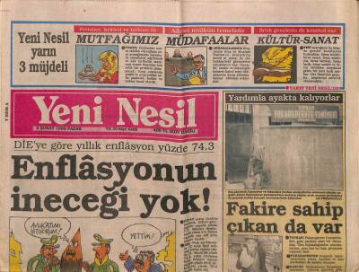 Yeni Nesil Gazetesi 5 Şubat 1989 - Arıkan Seçilirsem Hükümetin Ensesine Sülük Gibi Yapışırım - Mimar Sinanın Kitabı 200 Bin Lira GZ93500 - 1