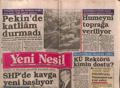 Yeni Nesil Gazetesi 6 Haziran 1989 - Humeyni Toprağa Veriliyor GZ55714 - 1