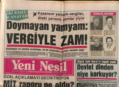 Yeni Nesil Gazetesi 7 Mart 1988 - Köprü Said Nursiyi Kapak Yaptı GZ82838 - 1