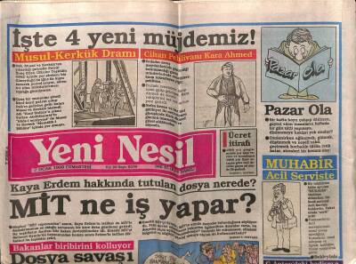 Yeni Nesil Gazetesi 7 Ocak 1989 - Musul Kerkük Dramı,Mit Ne İş Yapar GZ55687 - 1