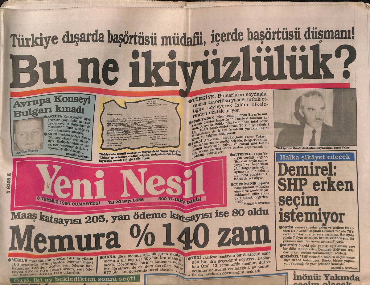 Yeni Nesil Gazetesi 8 Temmuz 1989 - TRT'de Yeni Patron Kerim Aydın Erdem ! - Demirel : SHP Erken Seçim İstemiyor GZ147146 - 1