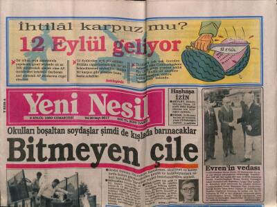 Yeni Nesil Gazetesi 9 Eylül 1989 - Turgut Özal a Kanlı Gömlek GZ55694 - 1