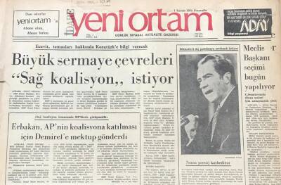 Yeni Ortam Gazetesi 1 Kasım 1973 -Başkan Nixona Karşı Tepkiler Artıyor GZ39453 - 1