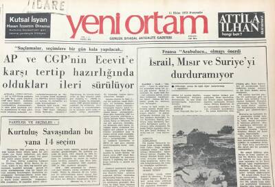 Yeni Ortam Gazetesi 11 Ekim 1973 -İsrail ,Mısır Ve Suriyeyi Durduramıyor GZ39403 - 1