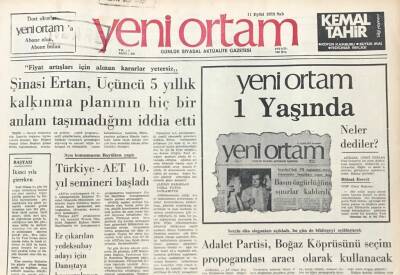 Yeni Ortam Gazetesi 11 Eylül 1973- Halk APyi Tekrar Denemek İstemiyor GZ39396 - 1