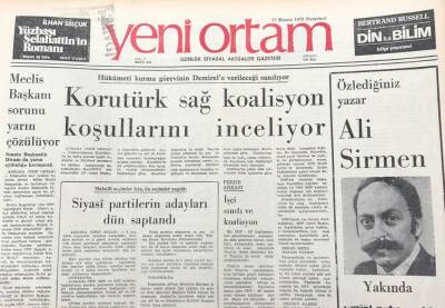 Yeni Ortam Gazetesi 12 Kasım 1973 -Büyük Belen Kasabasında Atatürk Büstüne Yem Torbası Takıldı GZ39458 - 1