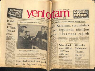 Yeni Ortam Gazetesi 14 Haziran 1973 - Kissinger Yine Parise Gitti - Dilligil Ülkeyi 12 Marta Demirel Getirdi GZ119294 - 1