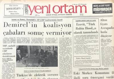 Yeni Ortam Gazetesi 15 Kasım 1973 -Demirelin Koalisyon Çabaları Sonuç Vermiyor GZ39417 - 1