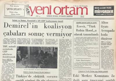 Yeni Ortam Gazetesi 15 Kasım 1973-Yunan Hükümeti Makarios un Genel Af İlan Etmesini İstedi GZ39300 - 1