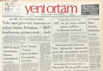 Yeni Ortam Gazetesi 17 Aralık 1973-Kissinger Hafız Esat İle Yedi Saat Pazarlık Yaptı GZ39303 - 1