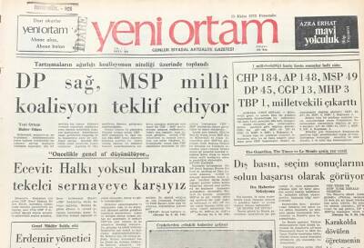 Yeni Ortam Gazetesi 18 Ekim 1973- Bülent Ecevit Halkı Yoksul Bırakan Tekelci Sermayeye Karşıyız GZ39270 - 1