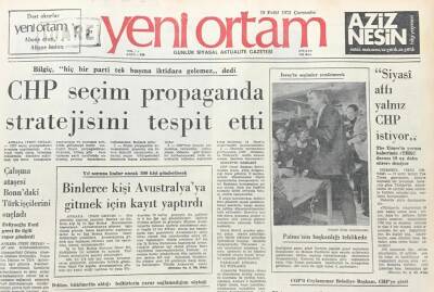 Yeni Ortam Gazetesi 19 Eylül 1973- Binlerce Kişi Avusturyaya Gitmek İçin Kayıt Yaptırdı GZ39397 - 1